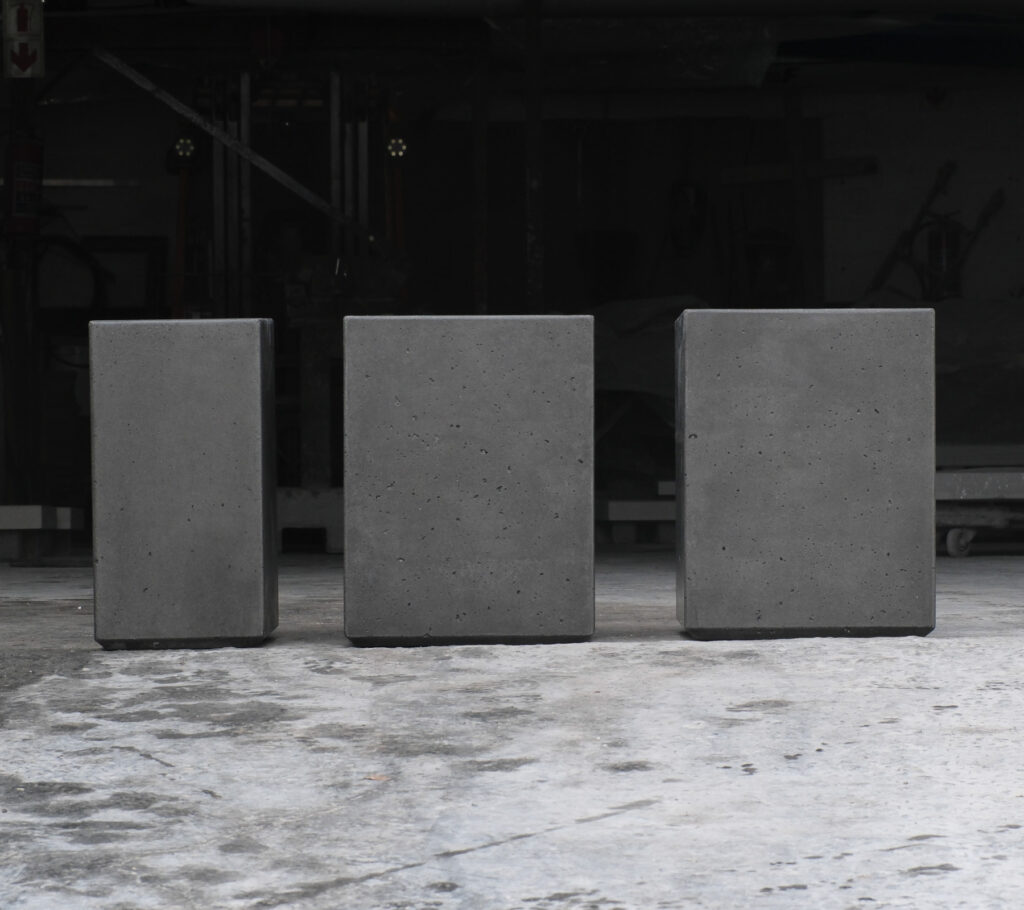 Row of three custom Stonecast troughs