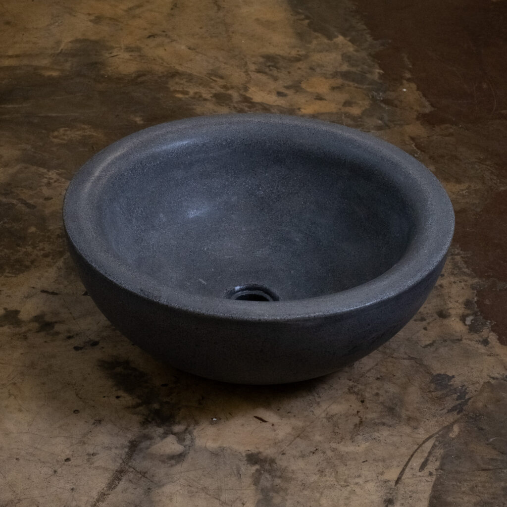 Side view of Stonecast's Chichona Basin in Charcoal